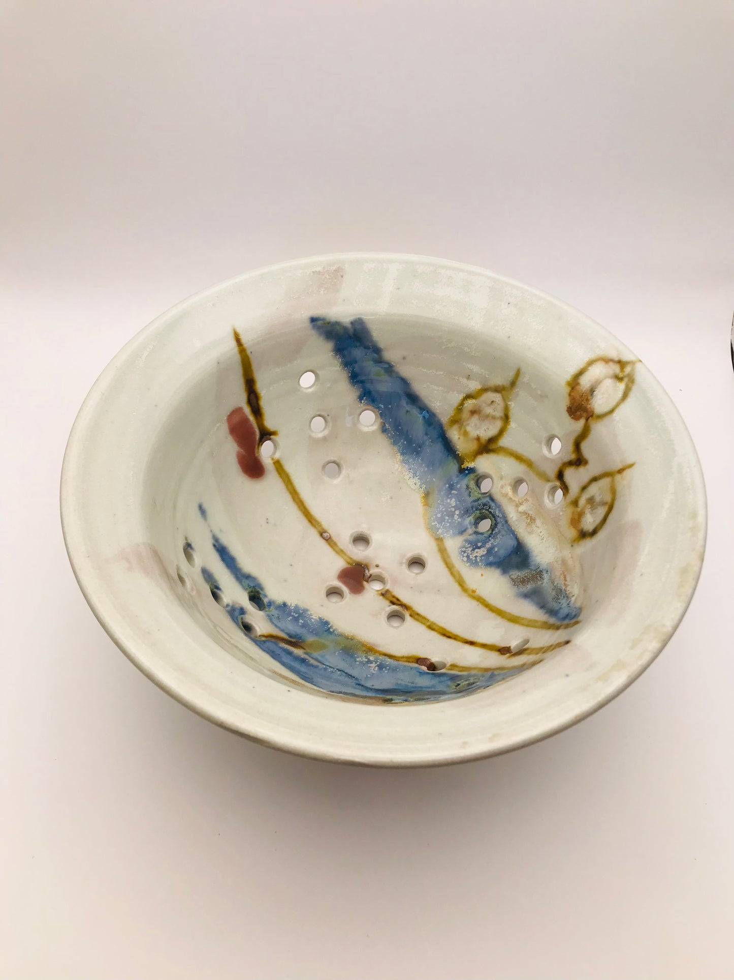 Artisan Clarksville Pottery One of a Kind Fruit Colander Strainer