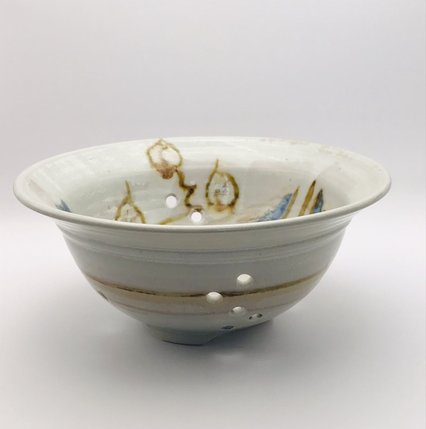 Artisan Clarksville Pottery One of a Kind Fruit Colander Strainer