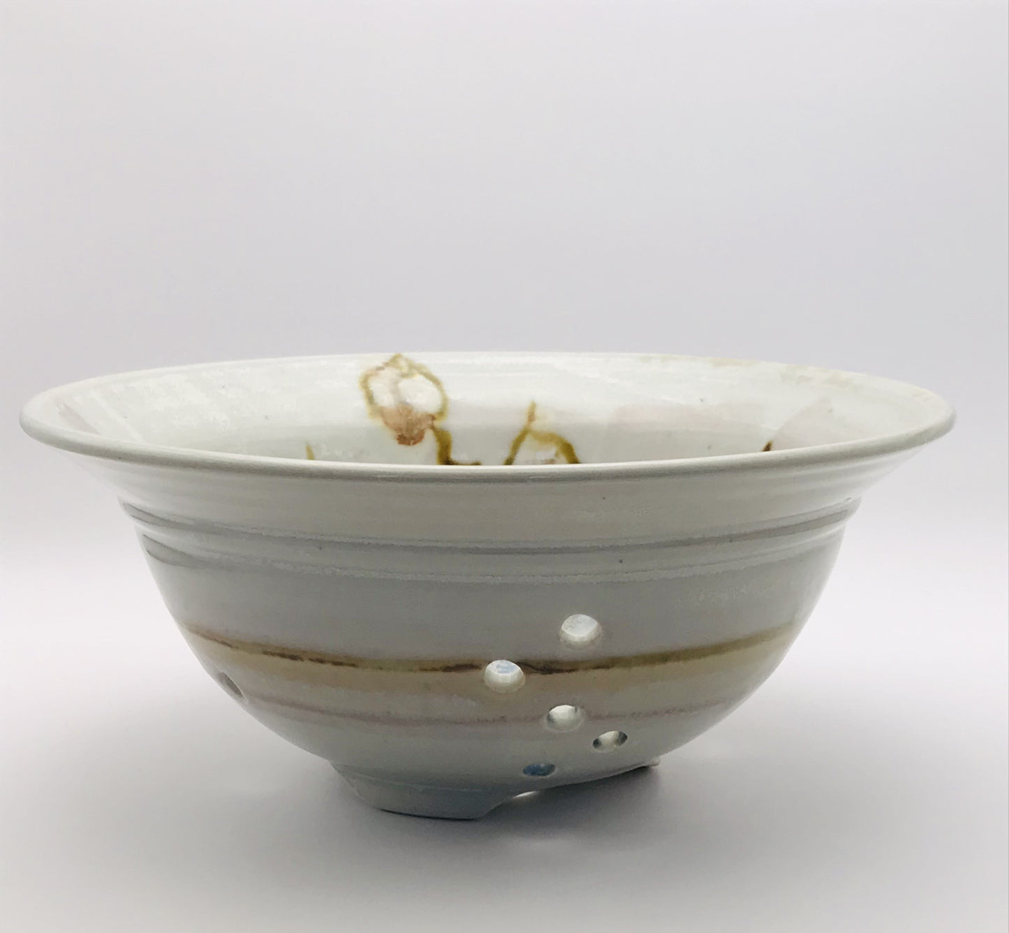 Artisan Clarksville Pottery One of a Kind Fruit Colander Strainer