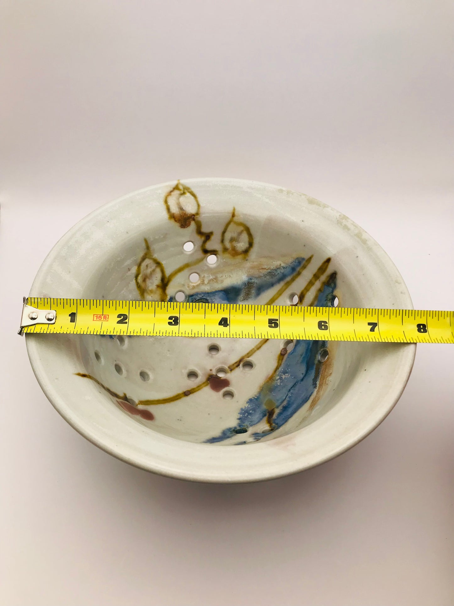 Artisan Clarksville Pottery One of a Kind Fruit Colander Strainer