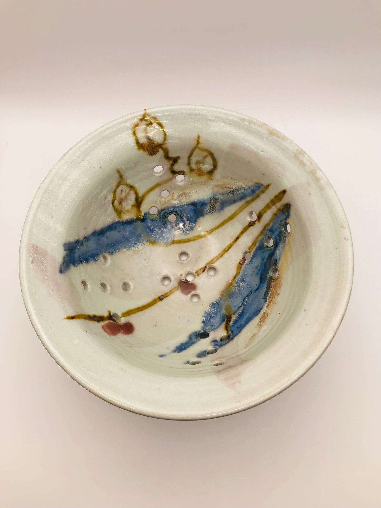 Artisan Clarksville Pottery One of a Kind Fruit Colander Strainer
