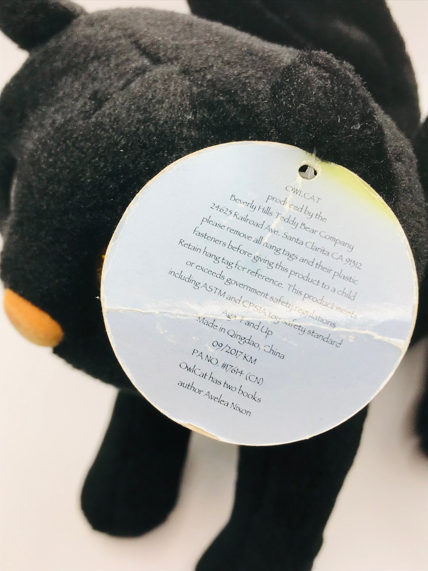 Owlcat Black Cat with Wings Plush 14"