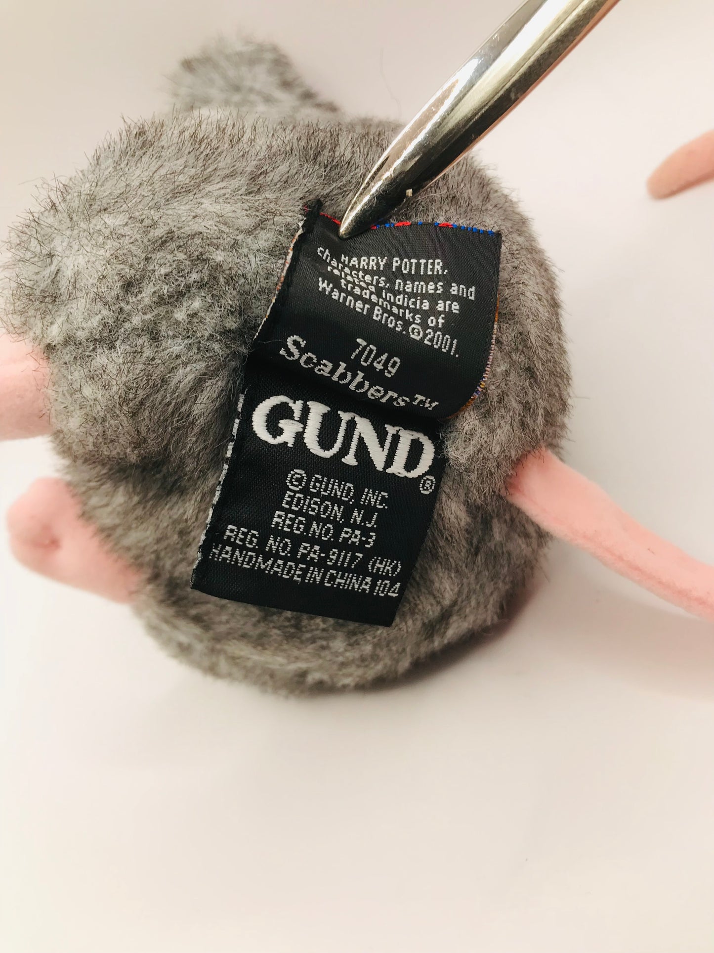 Vintage GUND Harry Potter Scabbers the Rat Plush 8" OSNWT