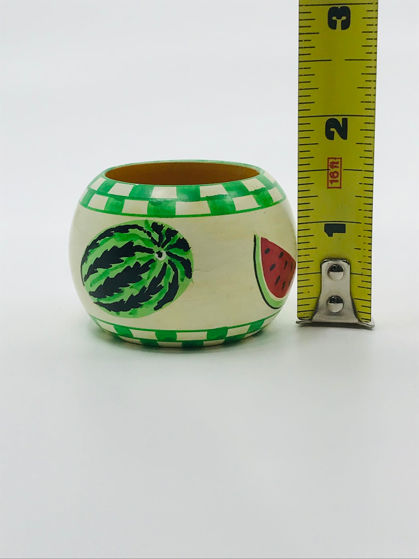 Watermelon Design Wooden Napkin Rings Set of 6