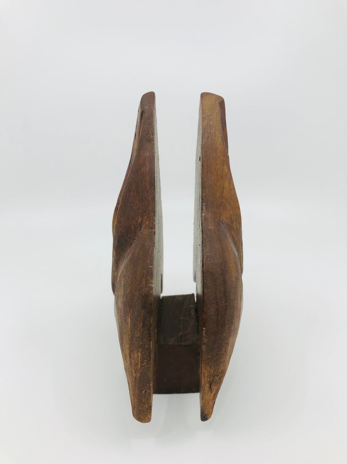 Hand Carved Wooden Spearhead Letter Holder/Napkin Holder