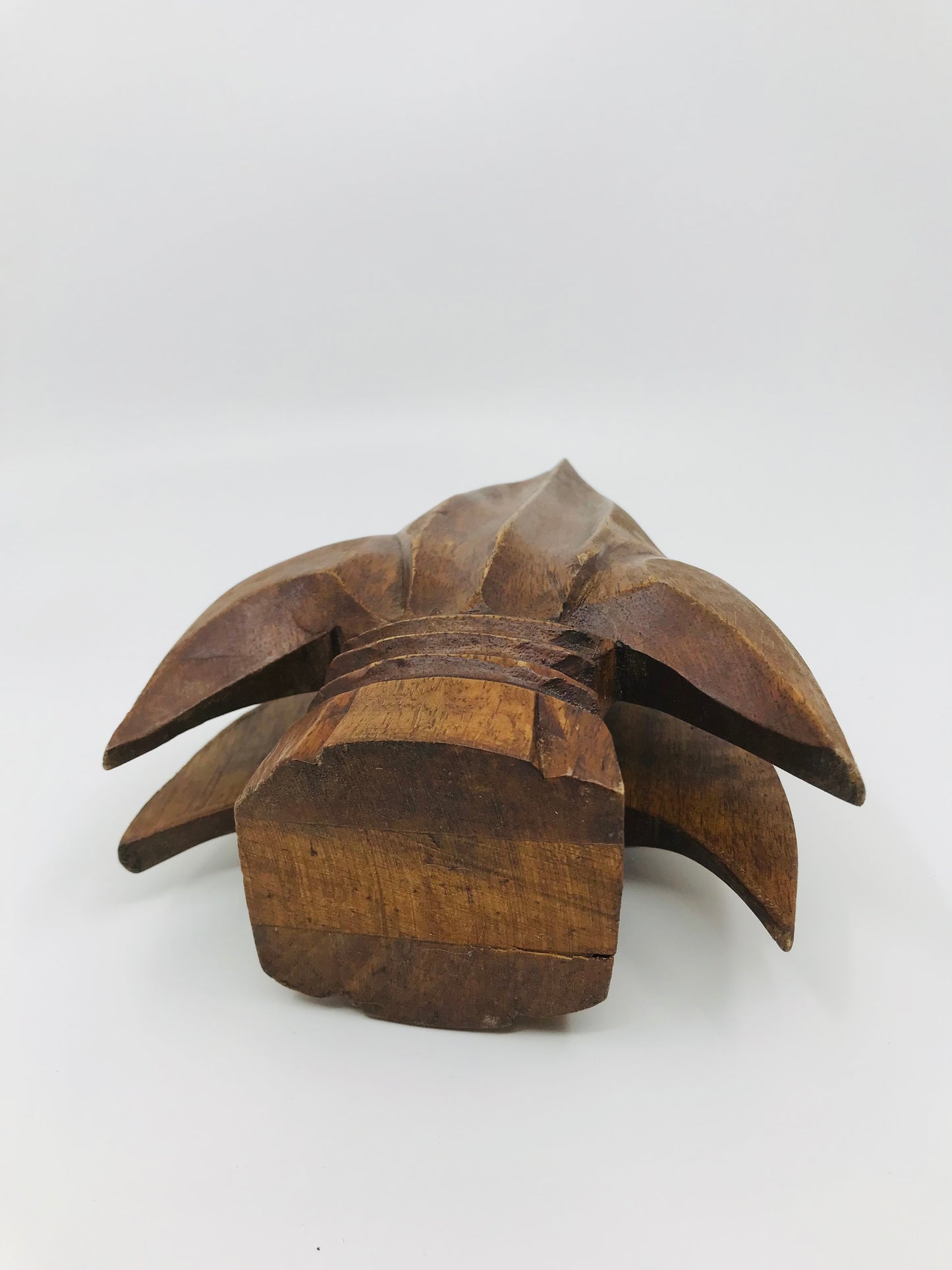 Hand Carved Wooden Spearhead Letter Holder/Napkin Holder