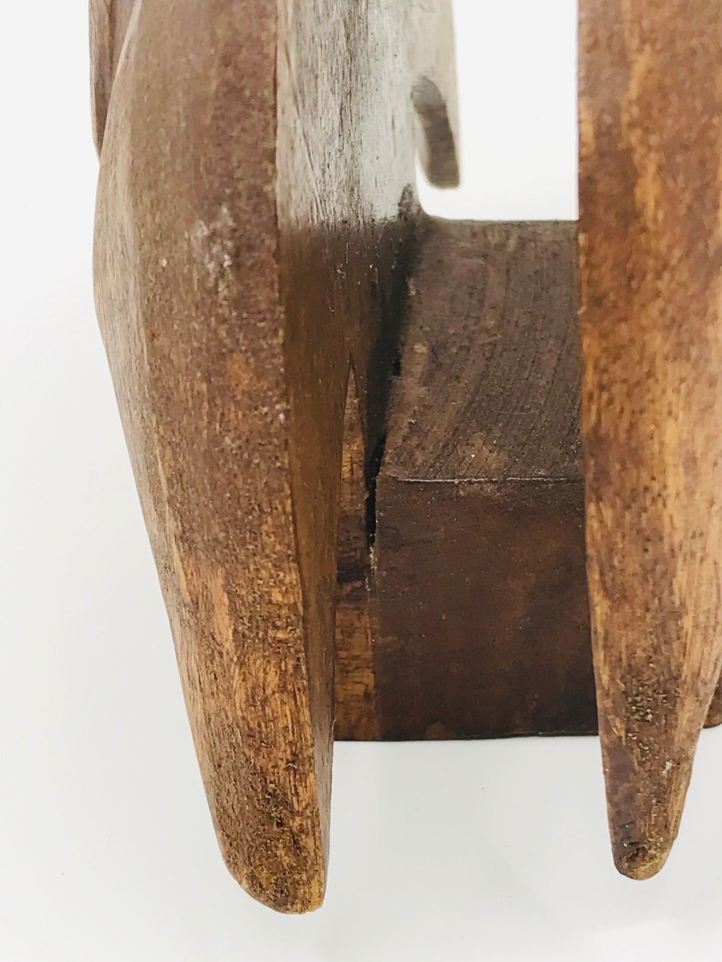 Hand Carved Wooden Spearhead Letter Holder/Napkin Holder