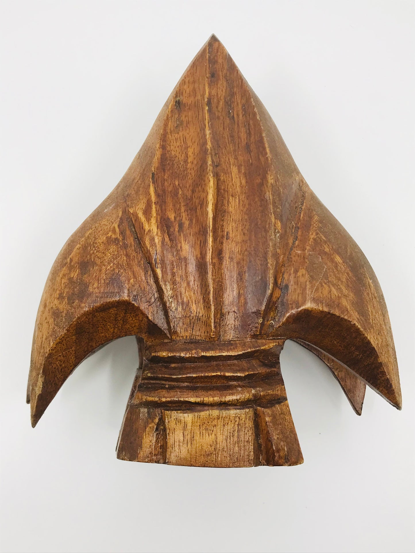 Hand Carved Wooden Spearhead Letter Holder/Napkin Holder