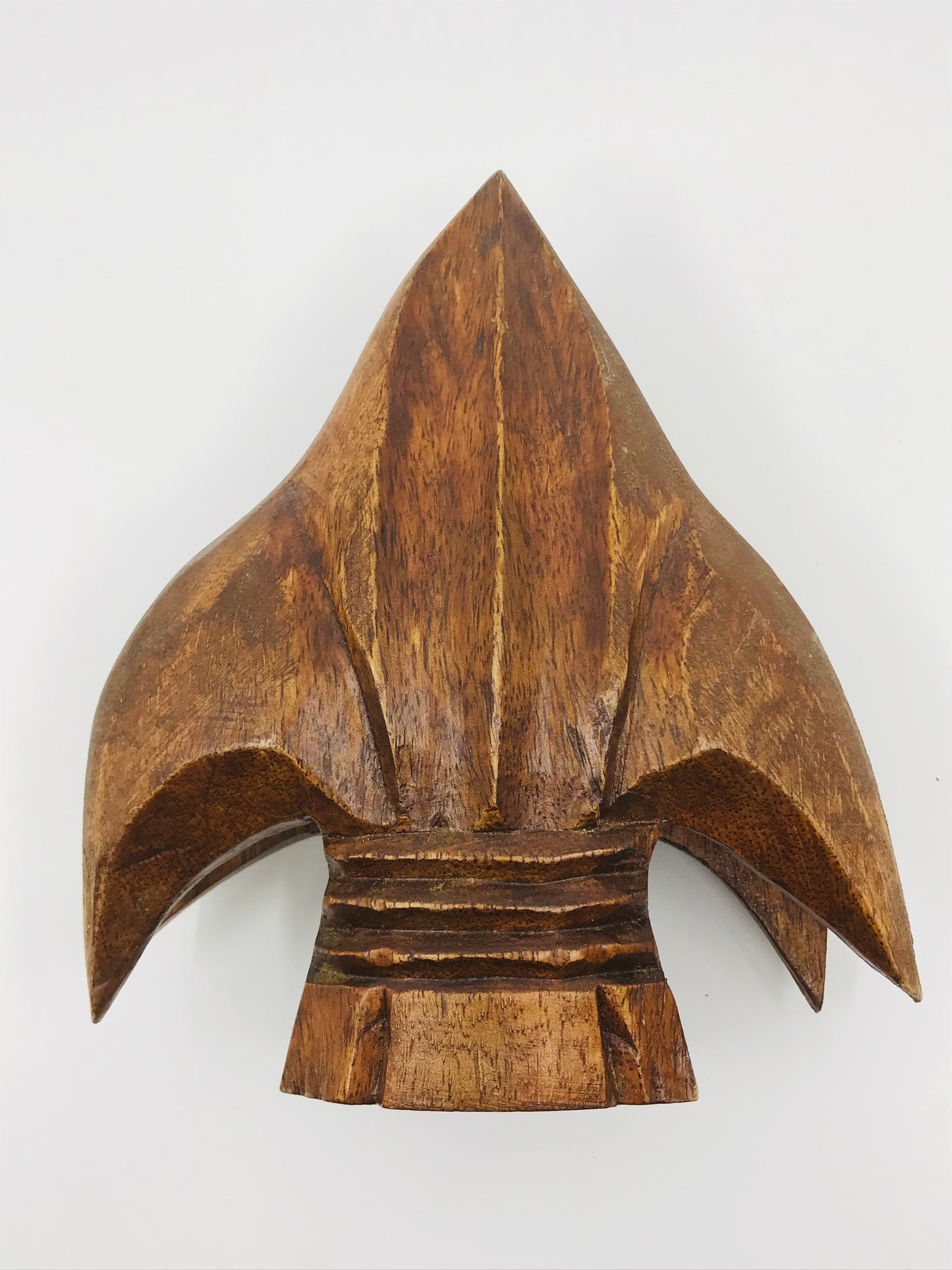 Hand Carved Wooden Spearhead Letter Holder/Napkin Holder