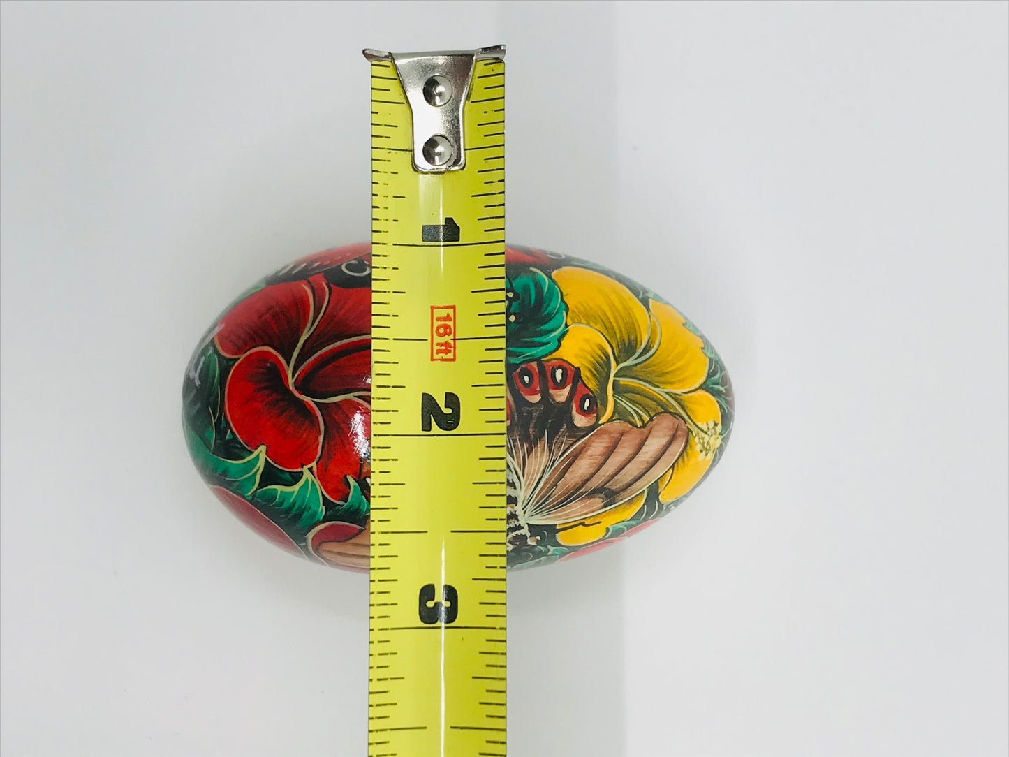 Handpainted Egg Shell with Butterflies and Florals