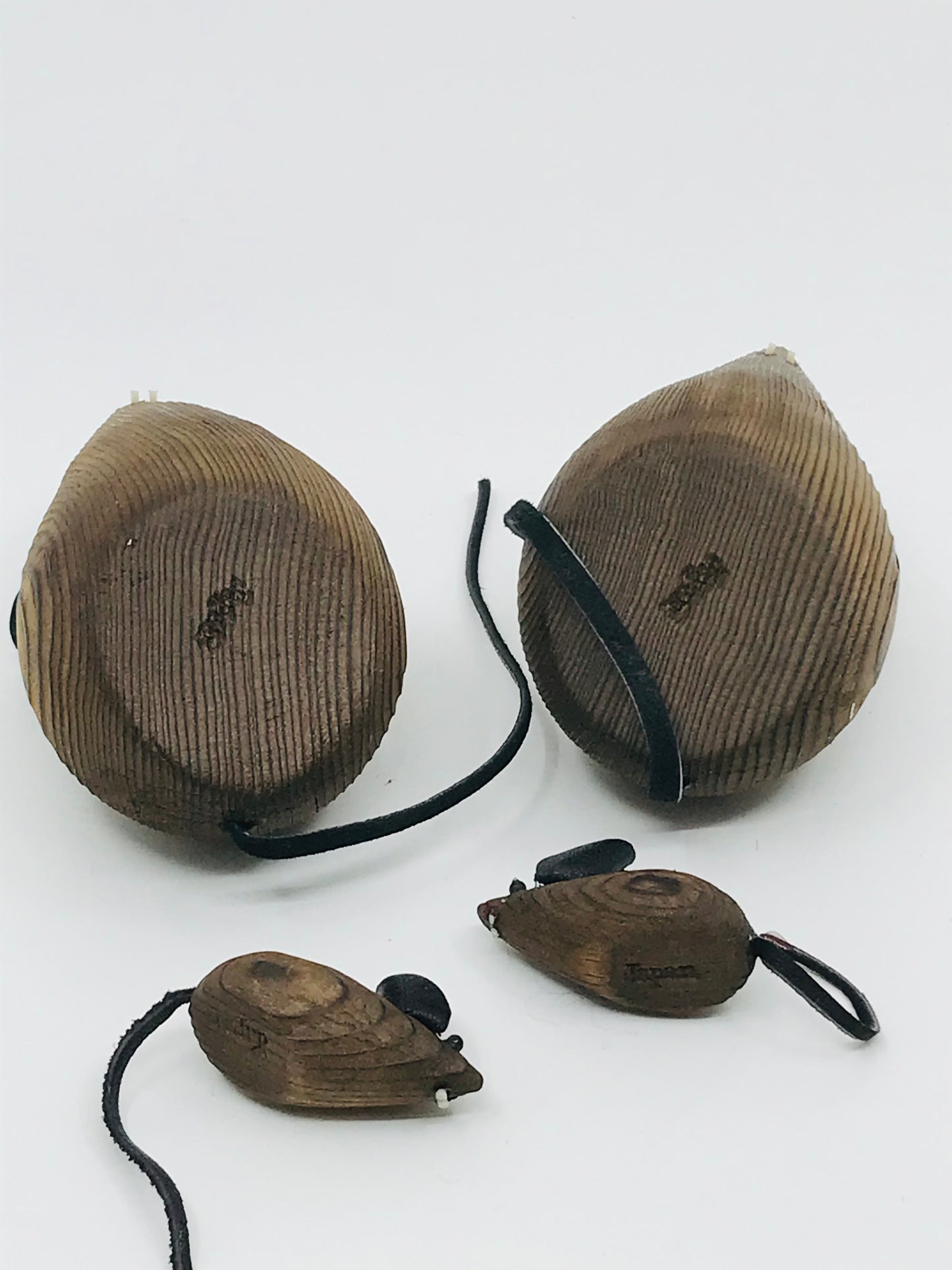 Vintage Wooden Miniature Mouse Family - Set of 4
