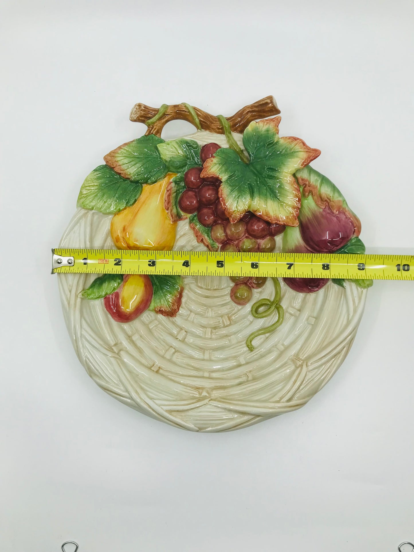 Fitz and Floyd Classics Country Gourmet Canape Plate Fruit Leaves Weave