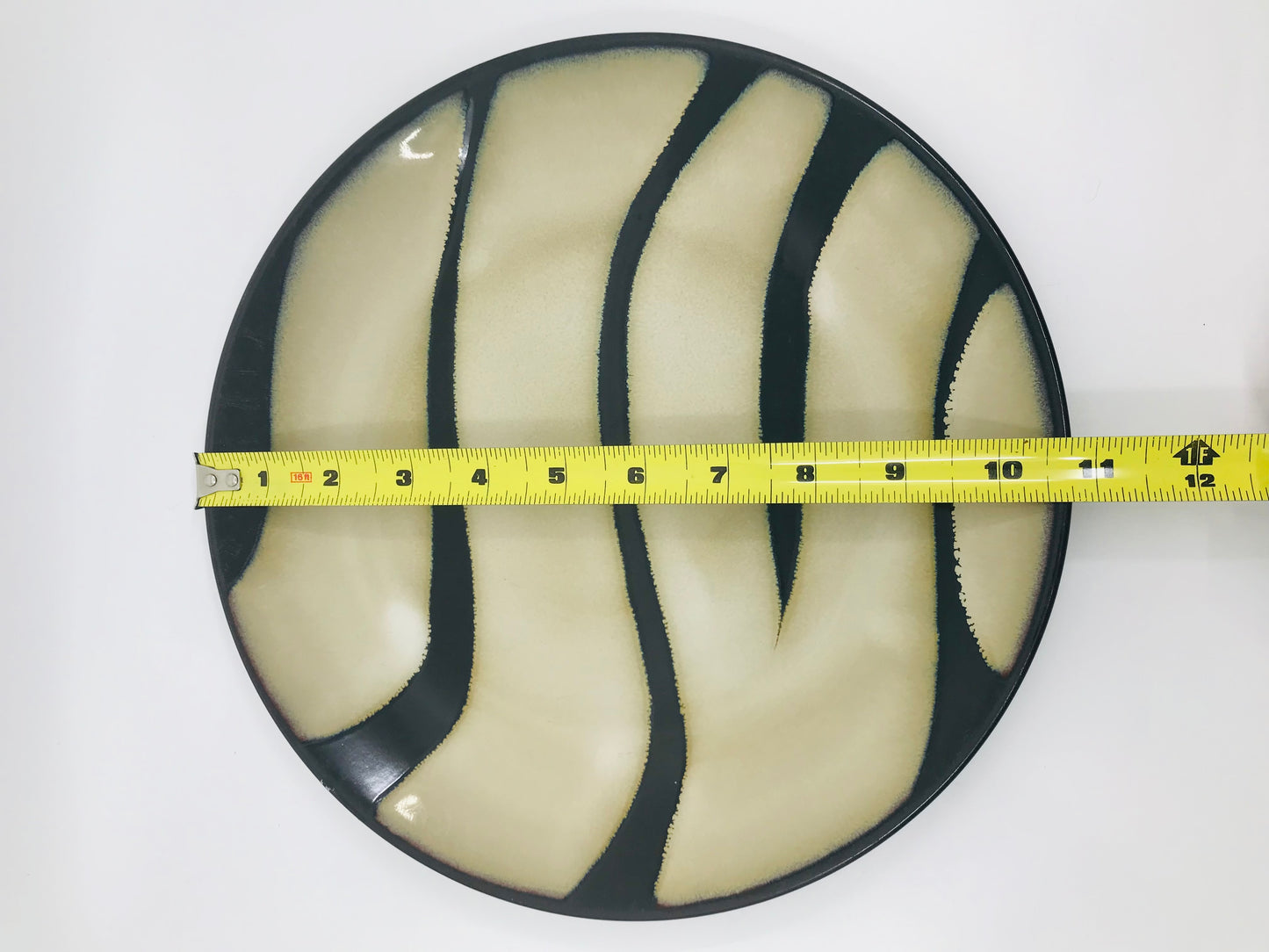Pier 1 Zebra Print Stoneware Dinnerware Dinner Plates - Set of 2