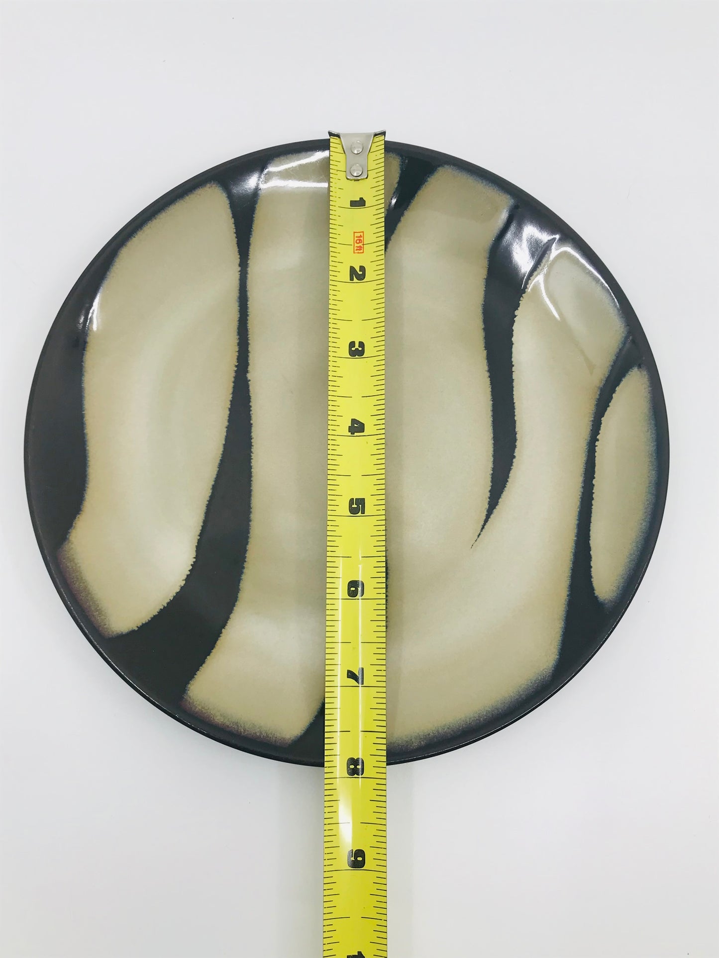 Pier 1 Zebra Print Stoneware Dinnerware Salad Plates - Set of 2
