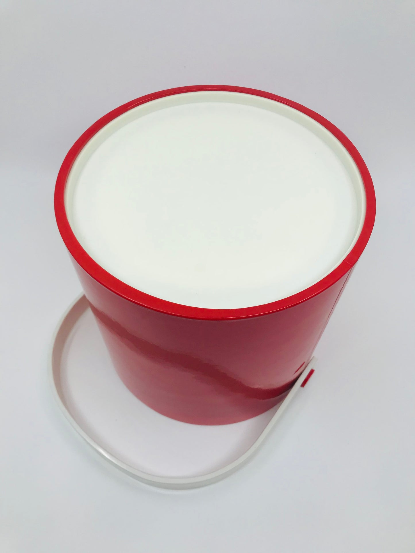 Red Acrylic Ice Bucket with White handle and Lid