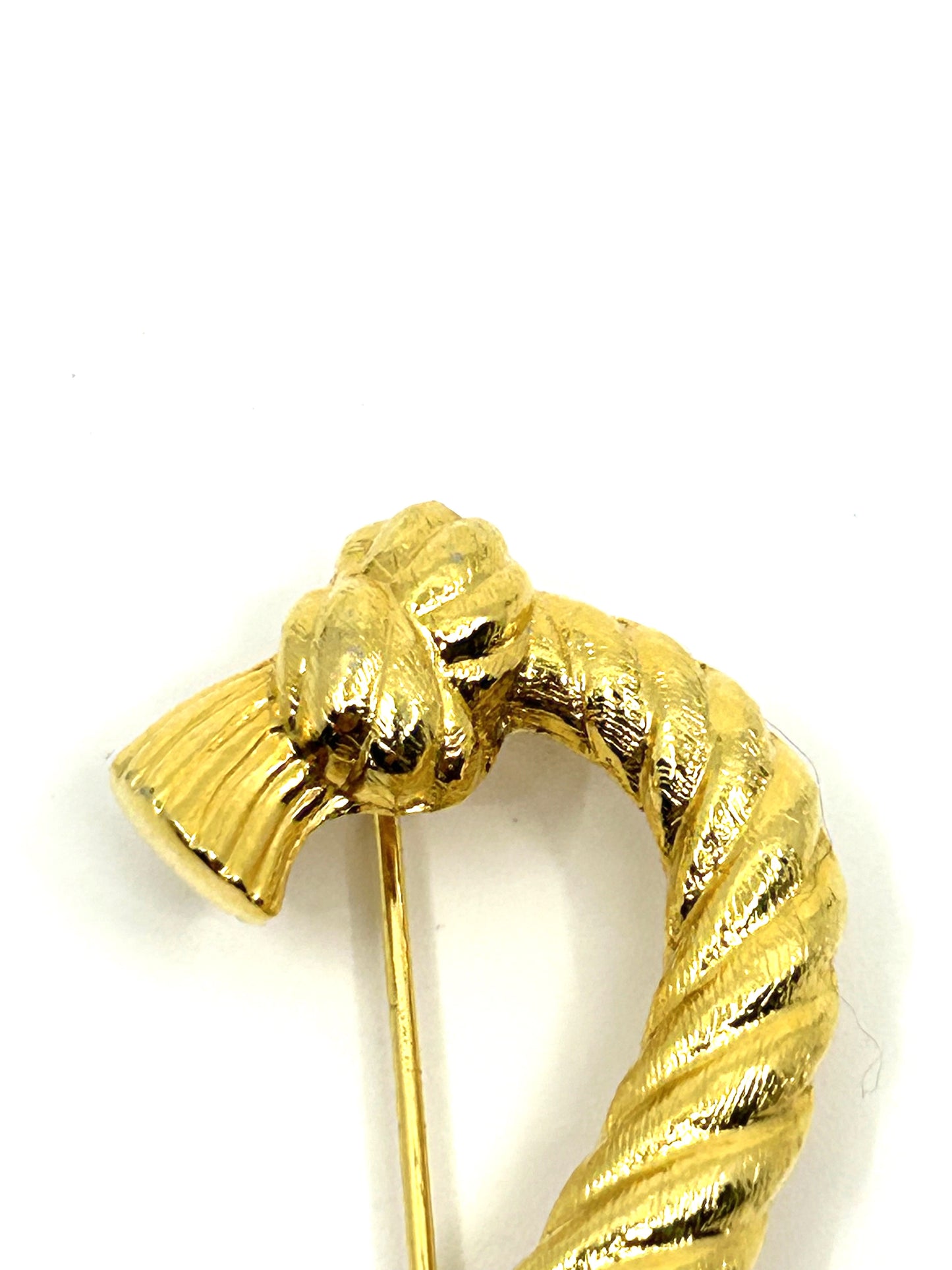 Vintage Goldtone Swirl Nautical Rope Brooch