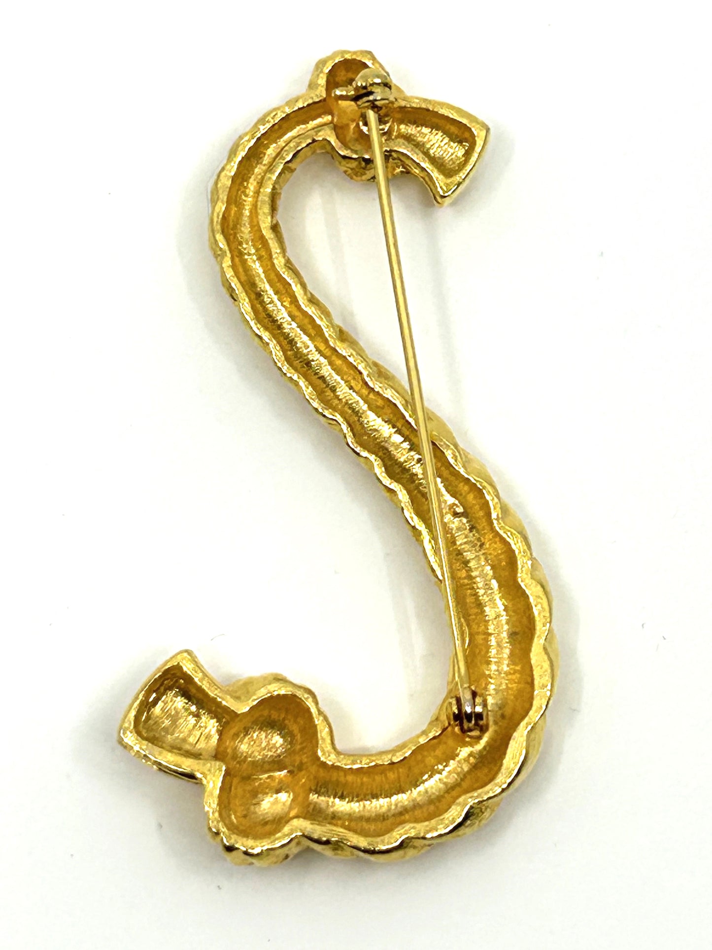 Vintage Goldtone Swirl Nautical Rope Brooch