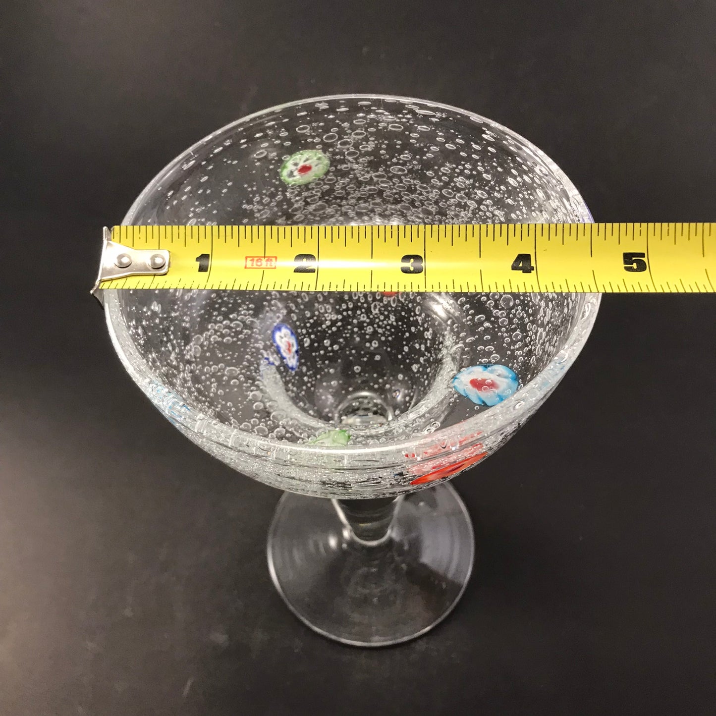 Handblown Mexican Millefiori Margarita Glasses - Set of 4