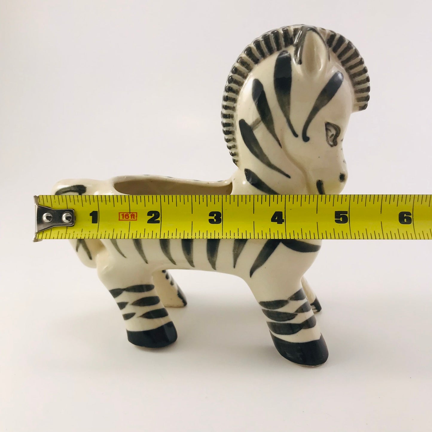 Zebra Hand Sculpted Hand Painted Planter