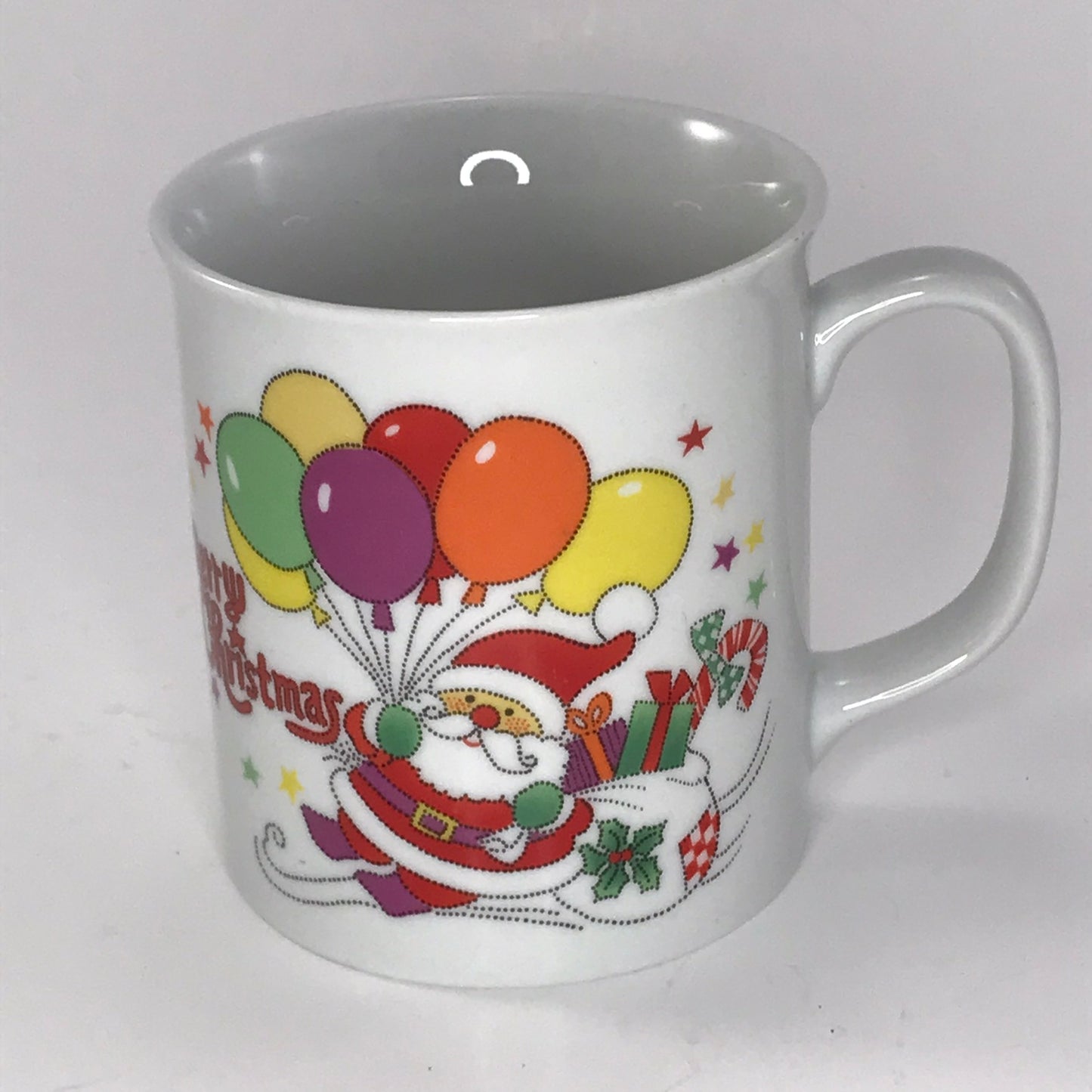 Merry Christmas Santa and Balloons Plate and Mugs Set