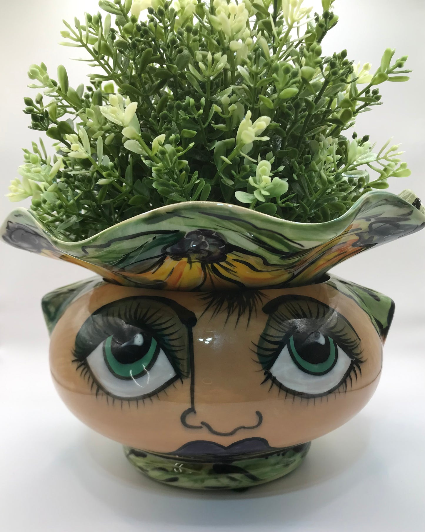 Patricia Golding Paquin Big Face and Sunflowers Self-Watering Planter