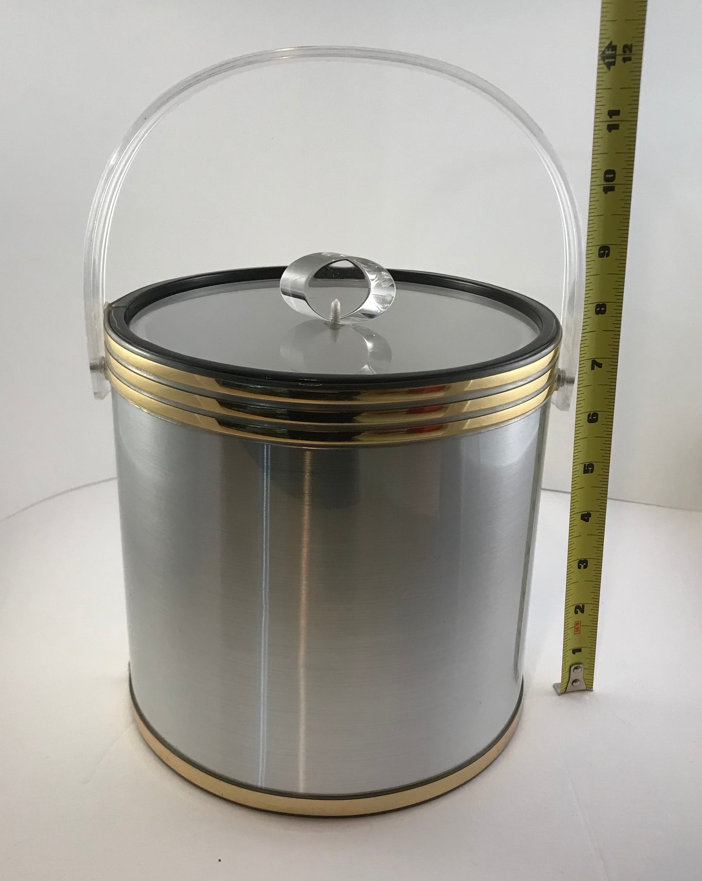 Lucite and Gold Accent Ice Bucket