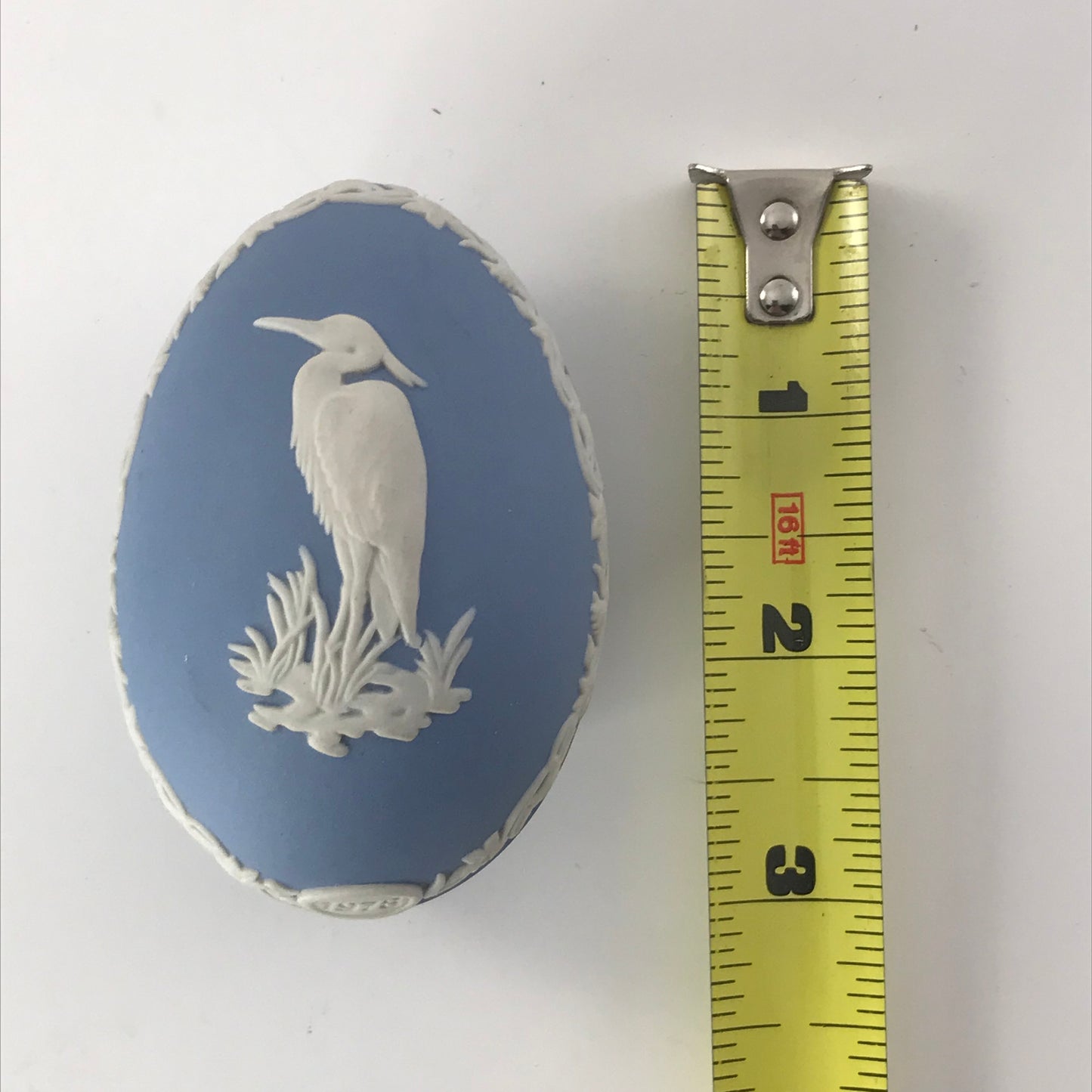 Wedgewood Crane Bird Oval Egg 1978 Trinket Box