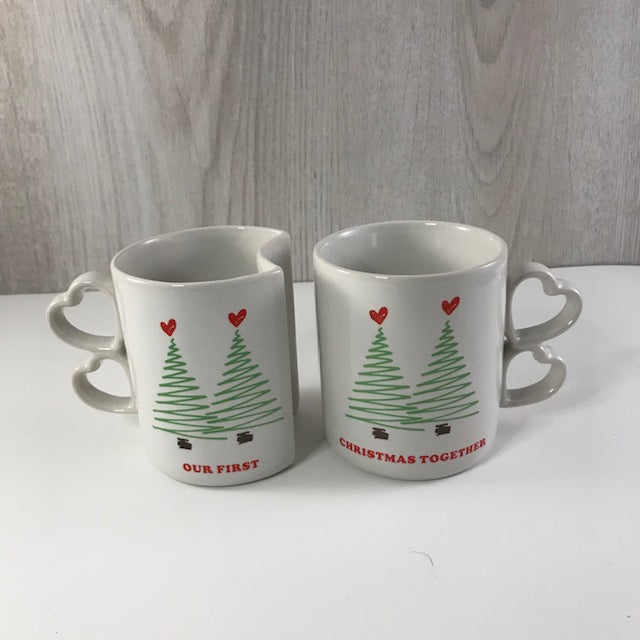 Ernesco Our First Christmas Together Molded Mug Set - NIB-OS