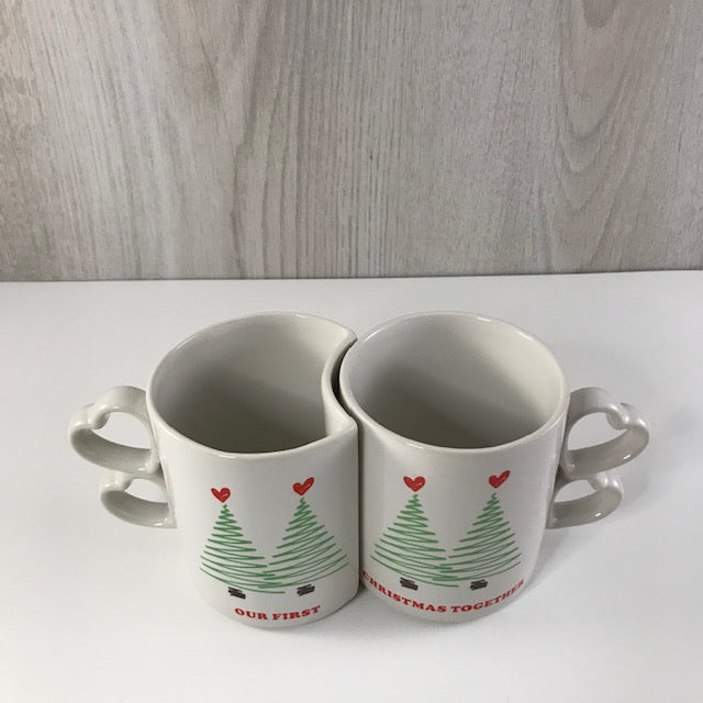 Ernesco Our First Christmas Together Molded Mug Set - NIB-OS