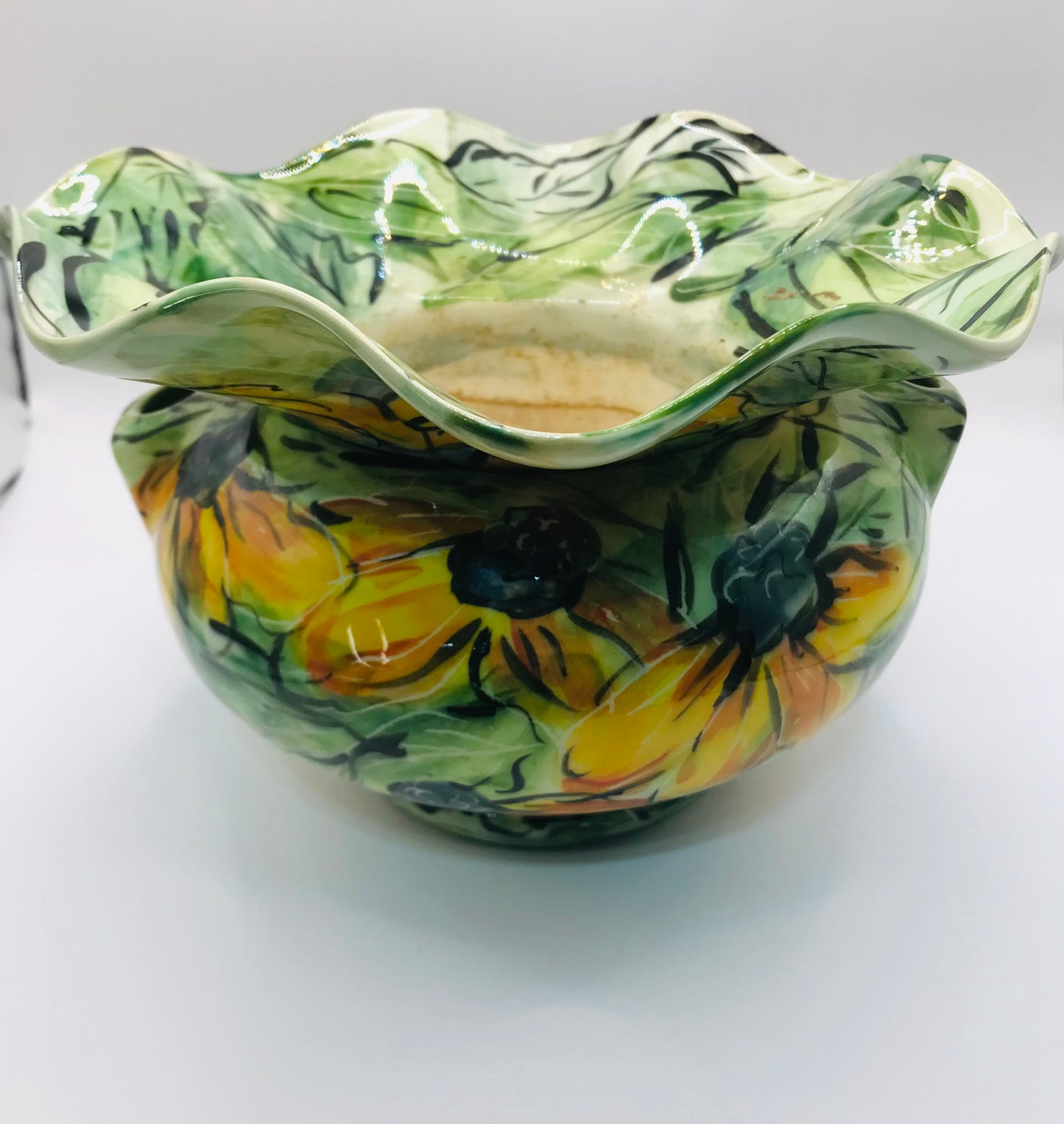 Patricia Golding Paquin Big Face and Sunflowers Self-Watering Planter