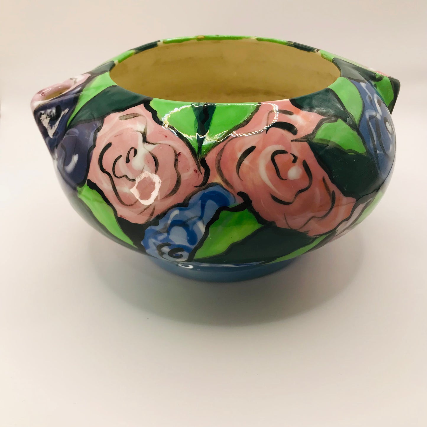 Patricia Golding Paquin Big Face and Roses Self-Watering Planter