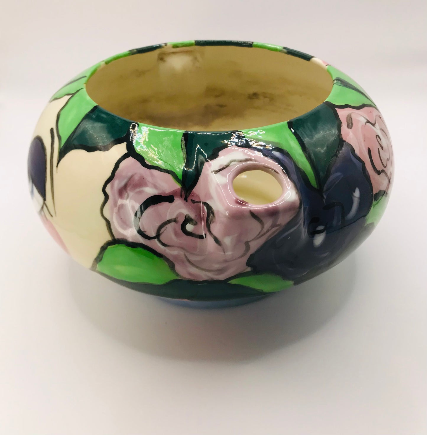 Patricia Golding Paquin Big Face and Roses Self-Watering Planter