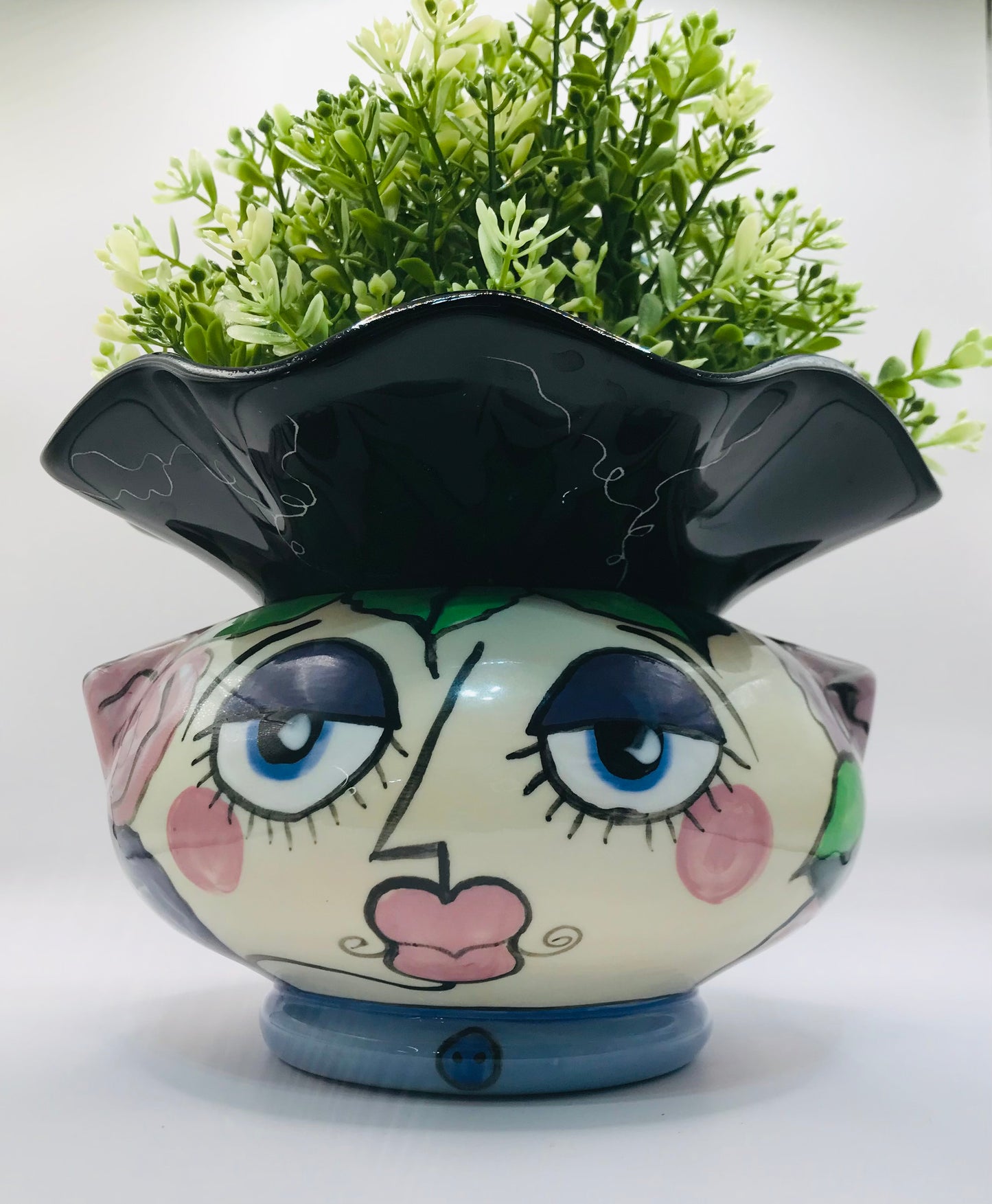 Patricia Golding Paquin Big Face and Roses Self-Watering Planter