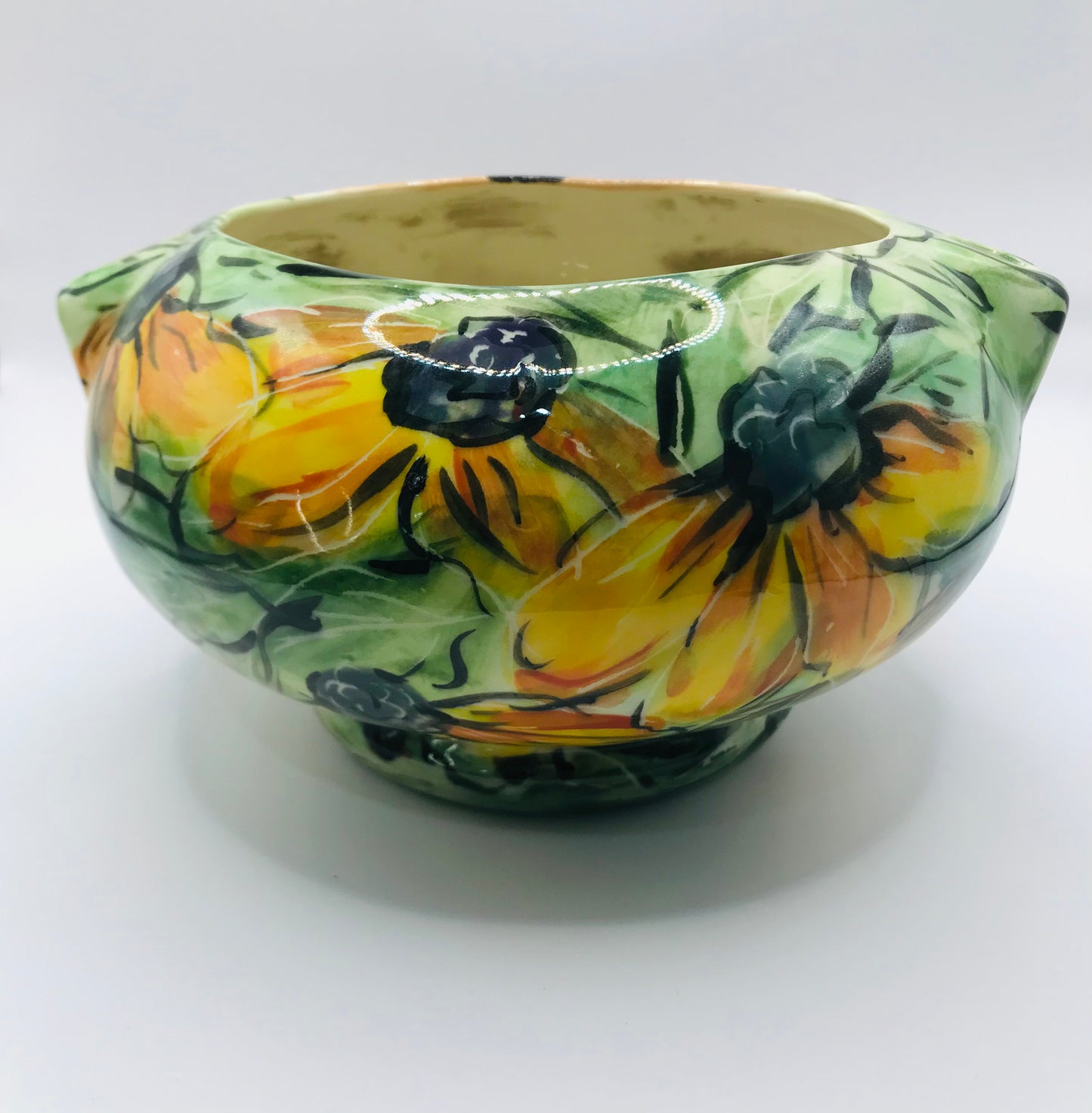Patricia Golding Paquin Big Face and Sunflowers Self-Watering Planter