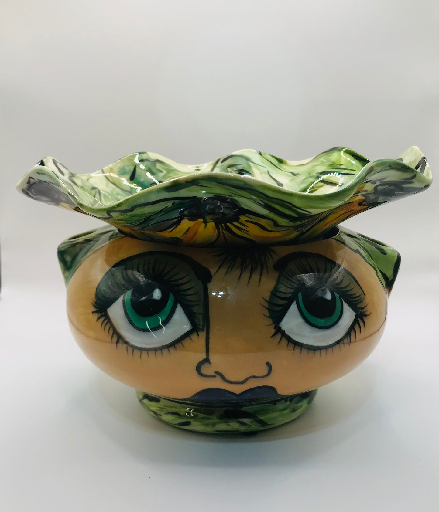Patricia Golding Paquin Big Face and Sunflowers Self-Watering Planter