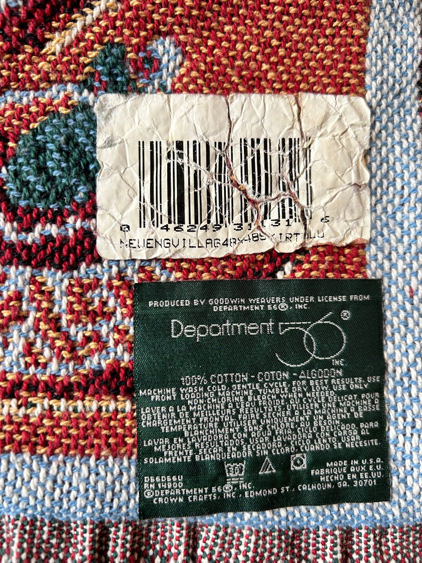 DEPT 56 New England Tapestry Square Christmas Tree Skirt