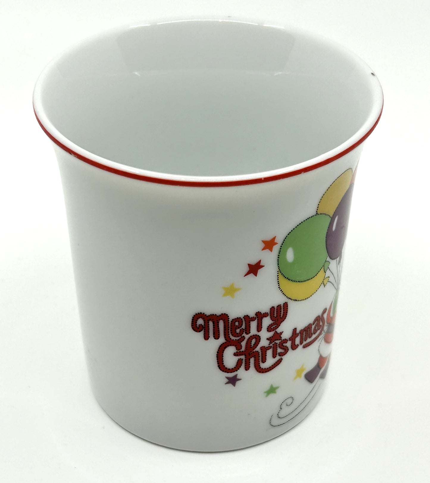 Merry Christmas Santa and Balloons Plate and Mugs Set