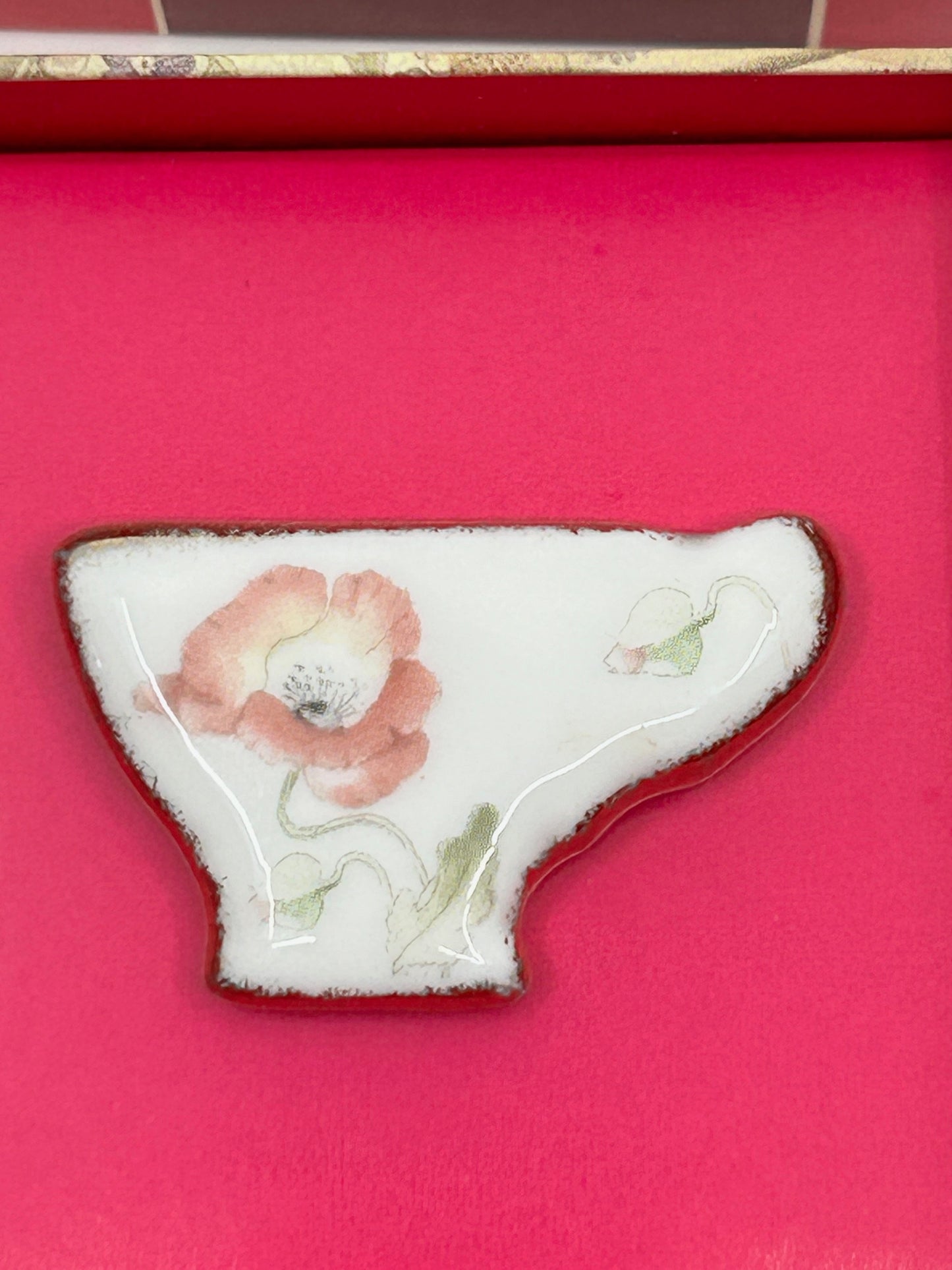 Royal Albert Poppy Mini Tea Cup Brooch of Bone China