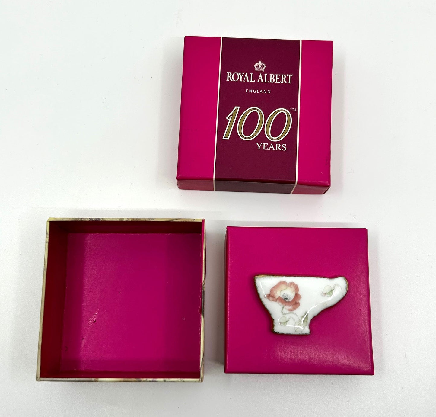 Royal Albert Poppy Mini Tea Cup Brooch of Bone China