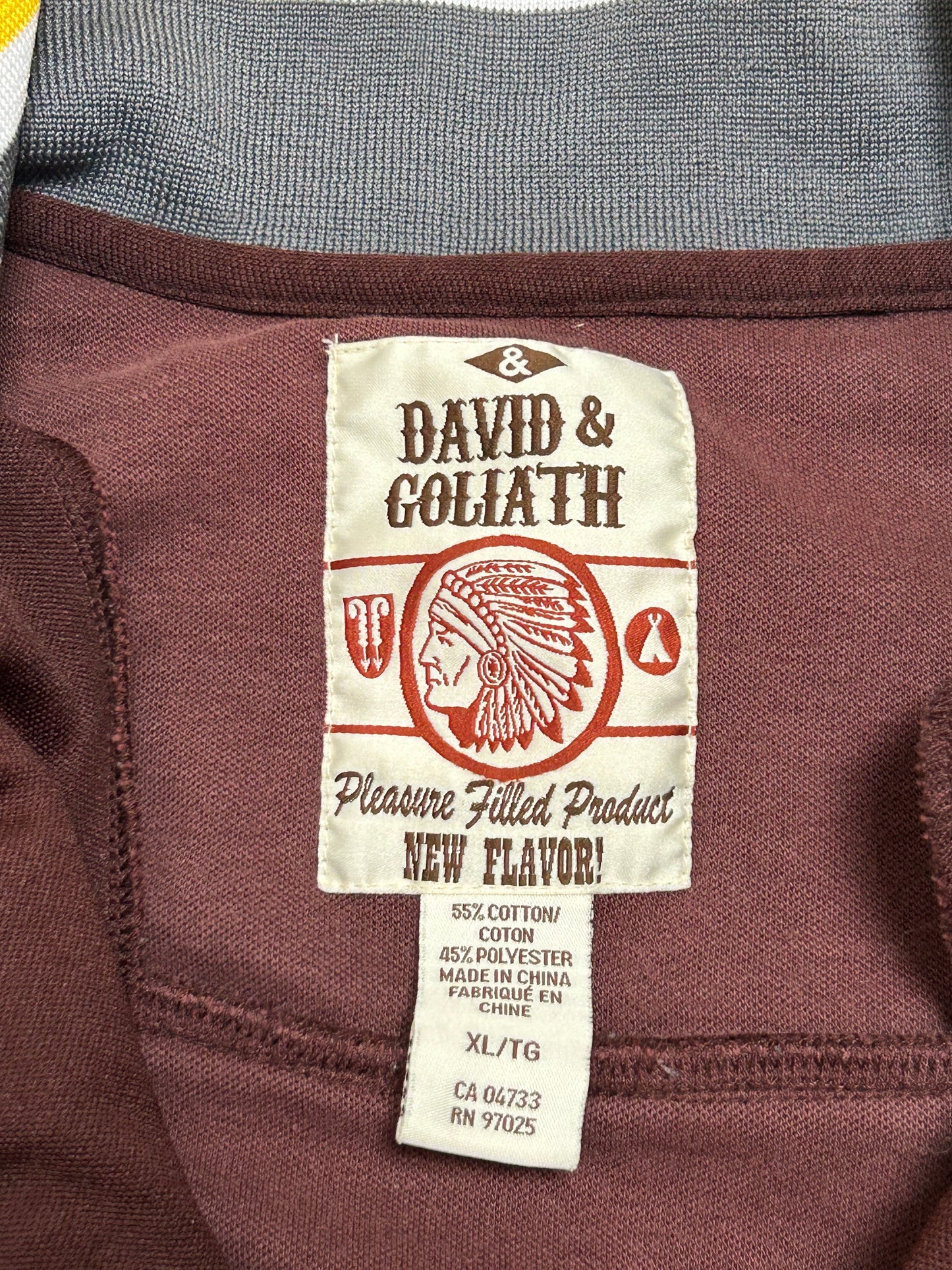David & Goliath Camp Wattalooza Summer Camp Brown Yellow Striped Track Jacket Men's