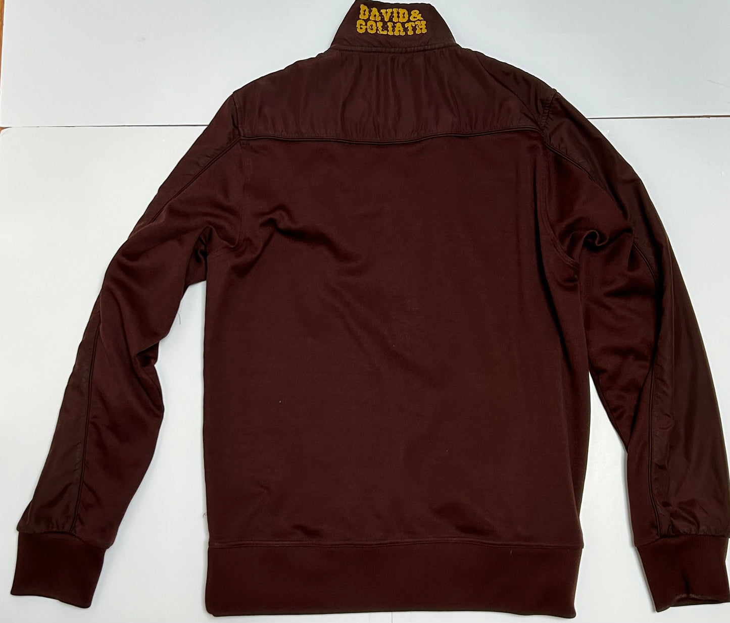 David & Goliath Camp Wattalooza Summer Camp Brown Yellow Striped Track Jacket Men's