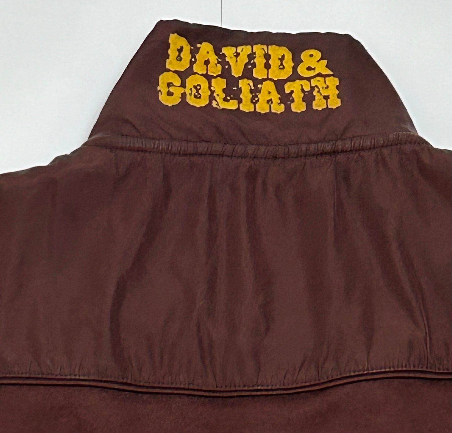 David & Goliath Camp Wattalooza Summer Camp Brown Yellow Striped Track Jacket Men's