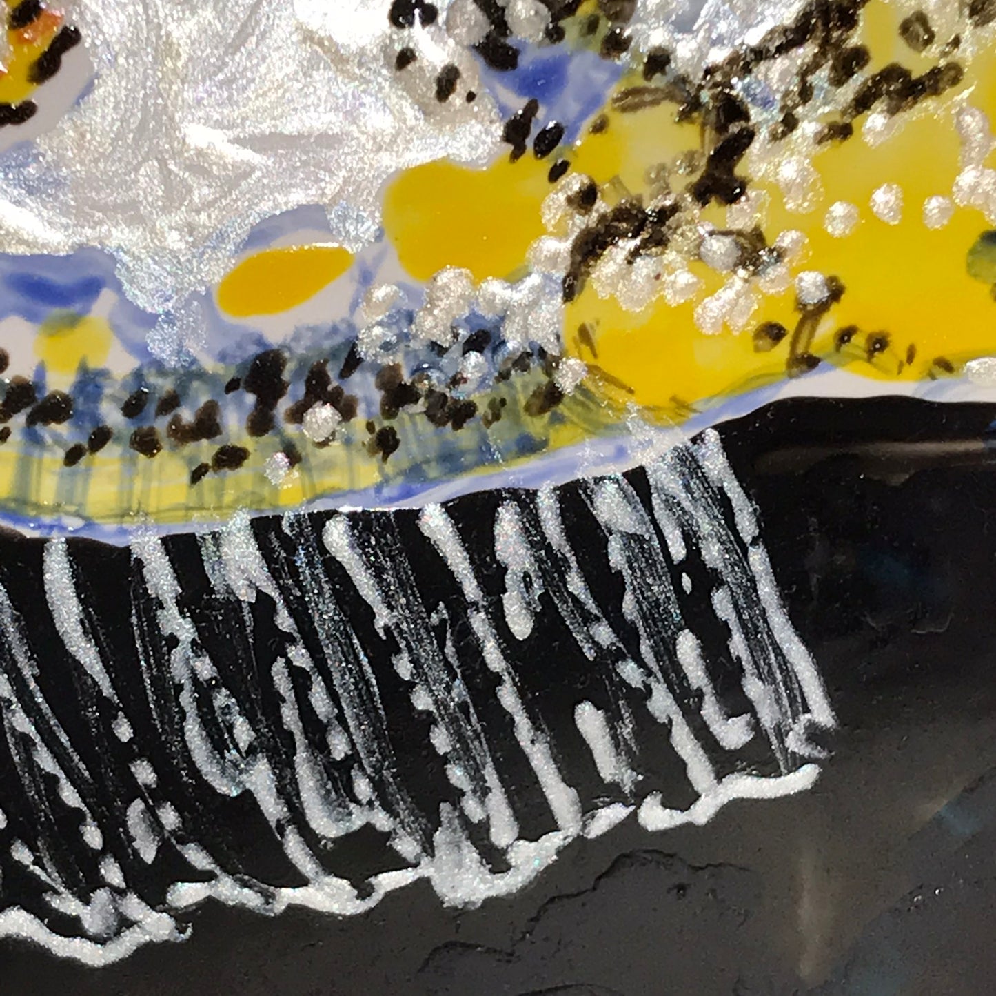 Sherrilyn Boundy Yellow / Blue Puffy Fish Wall Décor Tile