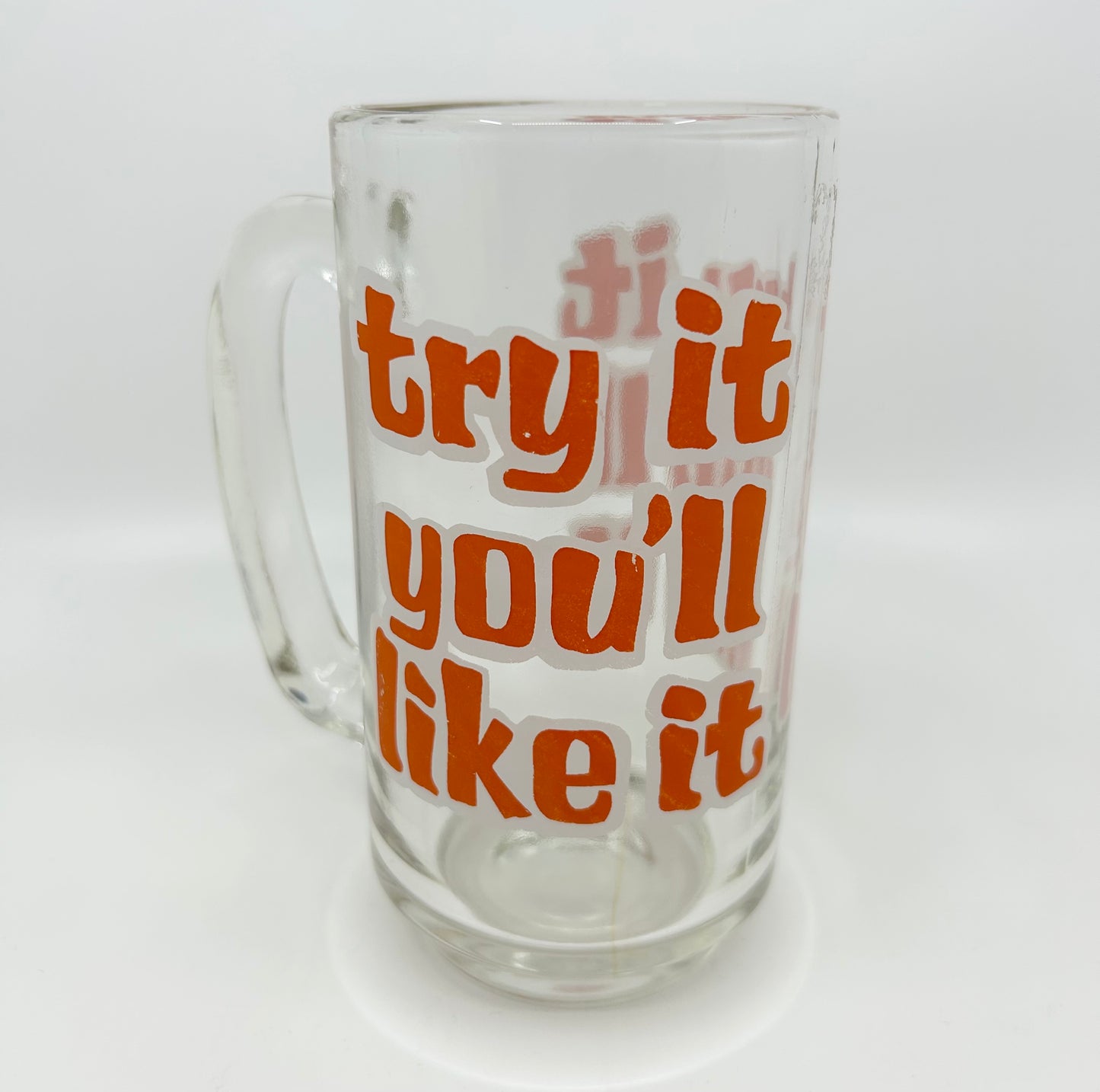 Libbey Beer Glass Mug Try It You'll Like It