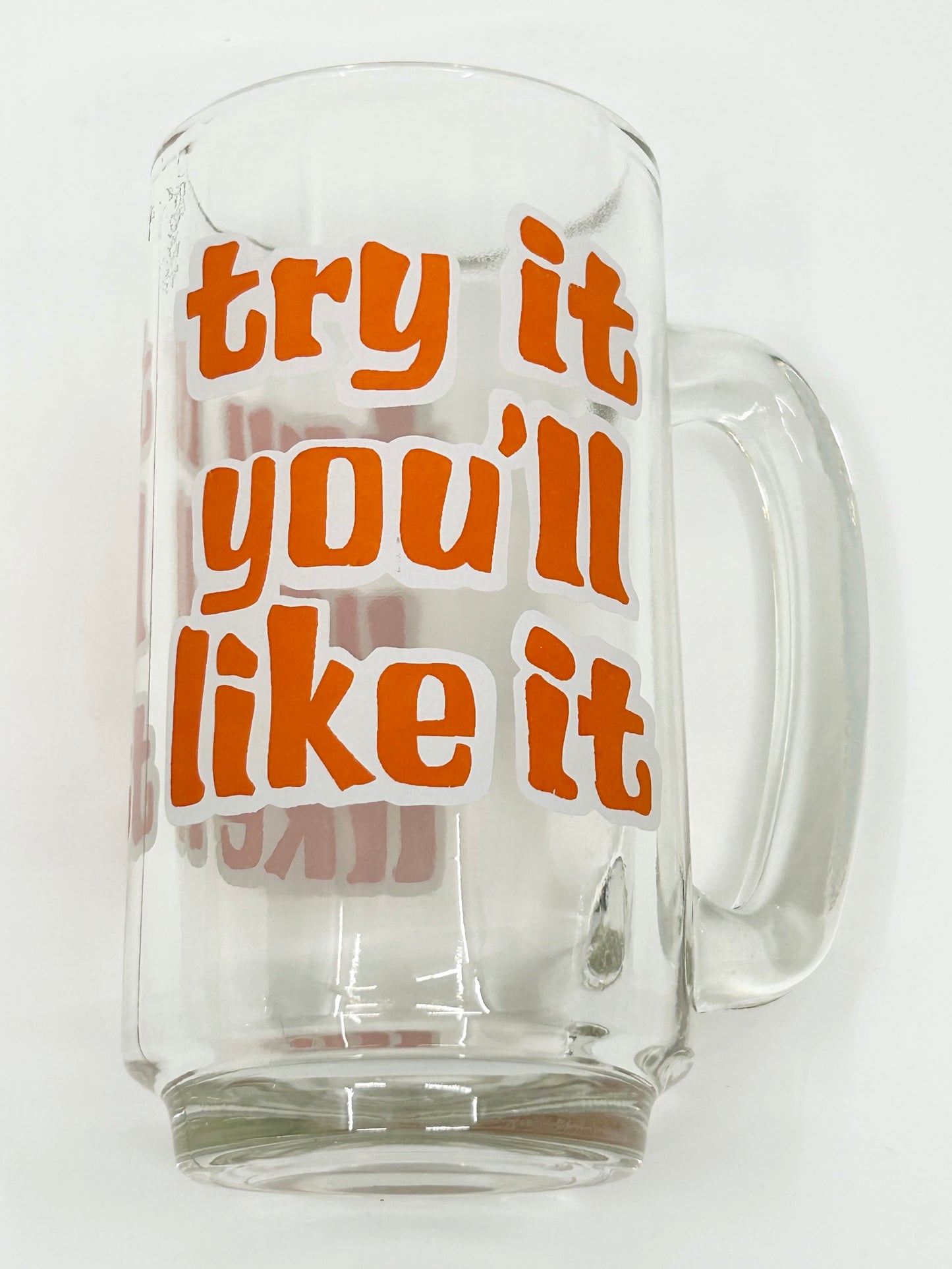 Libbey Beer Glass Mug Try It You'll Like It