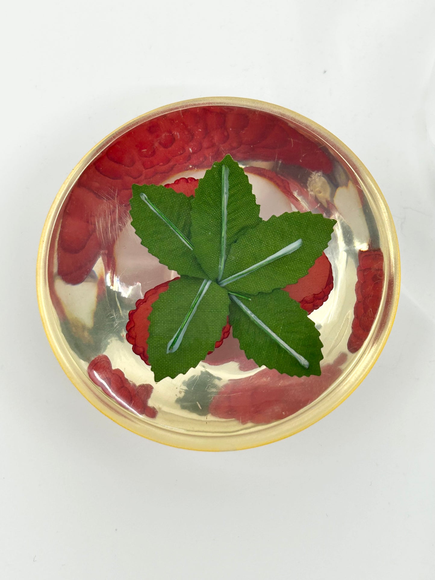 Rasberries encased in an Acrylic Jam Jar