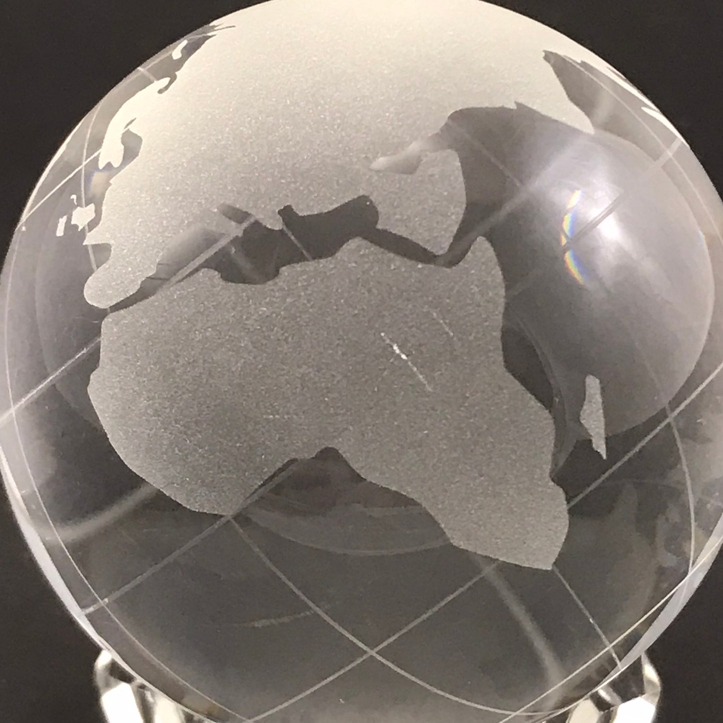 Glass World Globe Clear with Etching Paper Weight - Mini