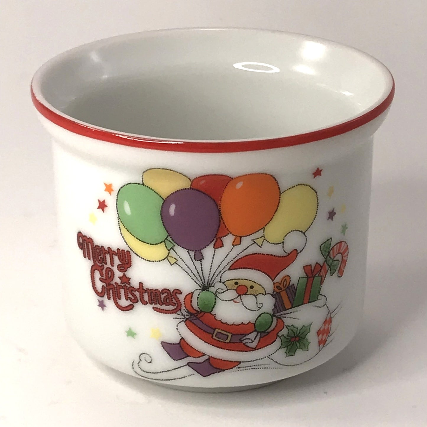 Merry Christmas Santa and Balloons Plate and Mugs Set