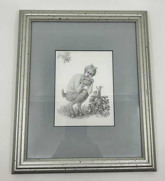 Pan The God of Shepherds and Hunters Framed Print 1994 - Artist Sharon M Smith