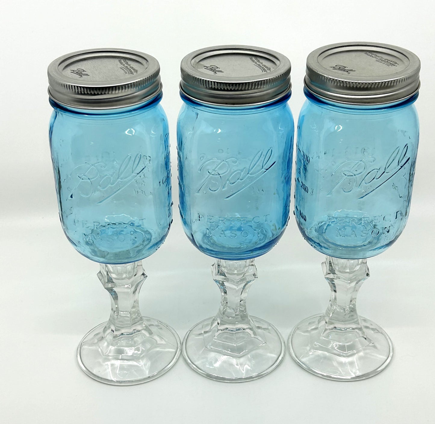 Ball Blue Mason Jar Stemmed Glassware - Set of 3
